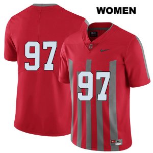 Women's NCAA Ohio State Buckeyes Nick Bosa #97 College Stitched Elite No Name Authentic Nike Red Football Jersey CJ20R31PC